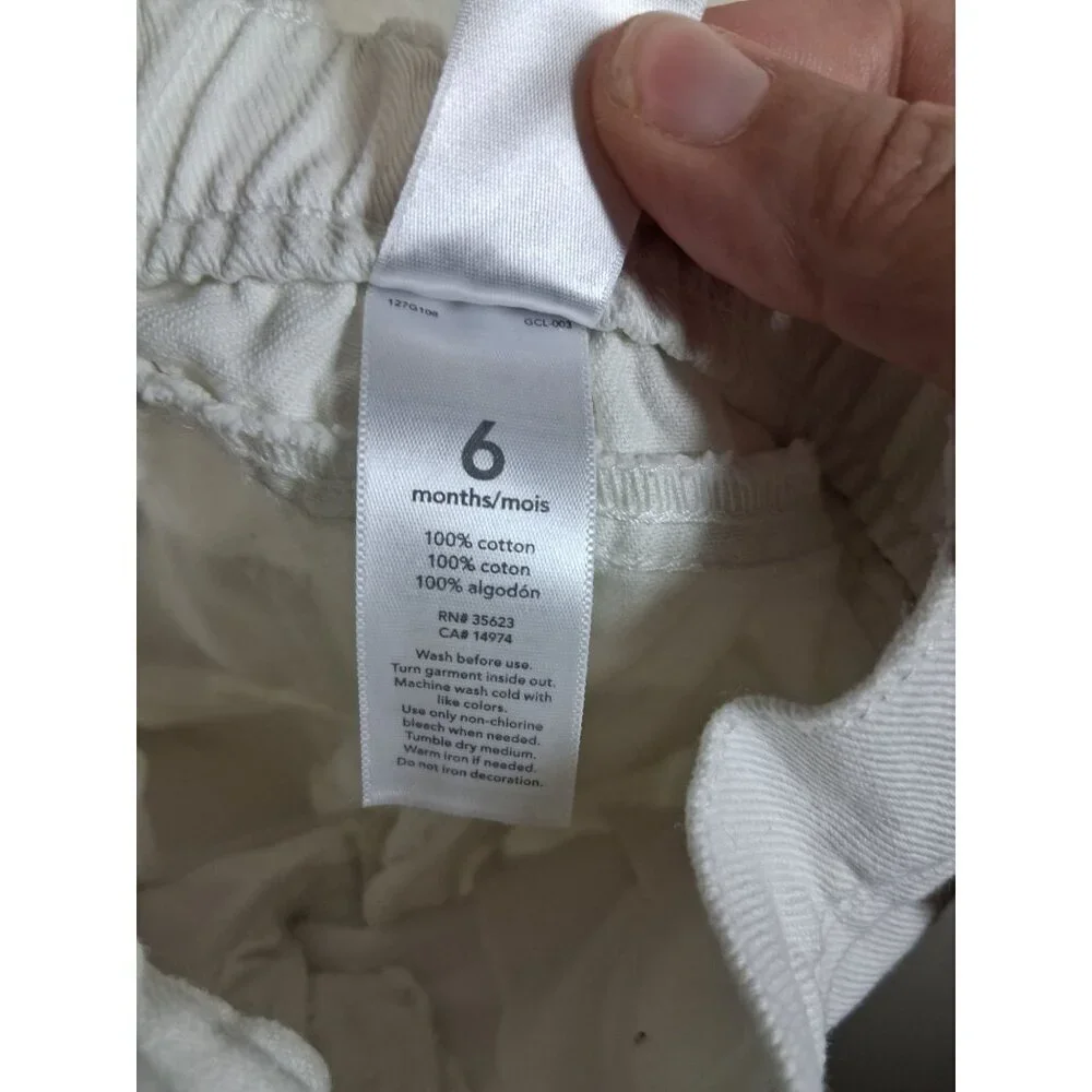 Carter's Denim Jeans Baby Infant Size 6 Months Unisex White